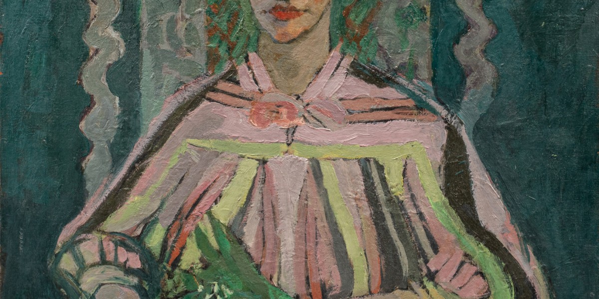 Portrait de femme au bouquet de muguet